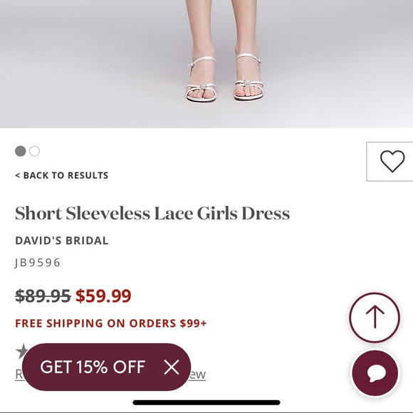 David’s bridal petal junior bridesmaid dress - Picture 3 of 3